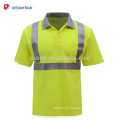 Men's Fashionable Sports Reflective Customized Yellow Round Collar Safety T-shirt